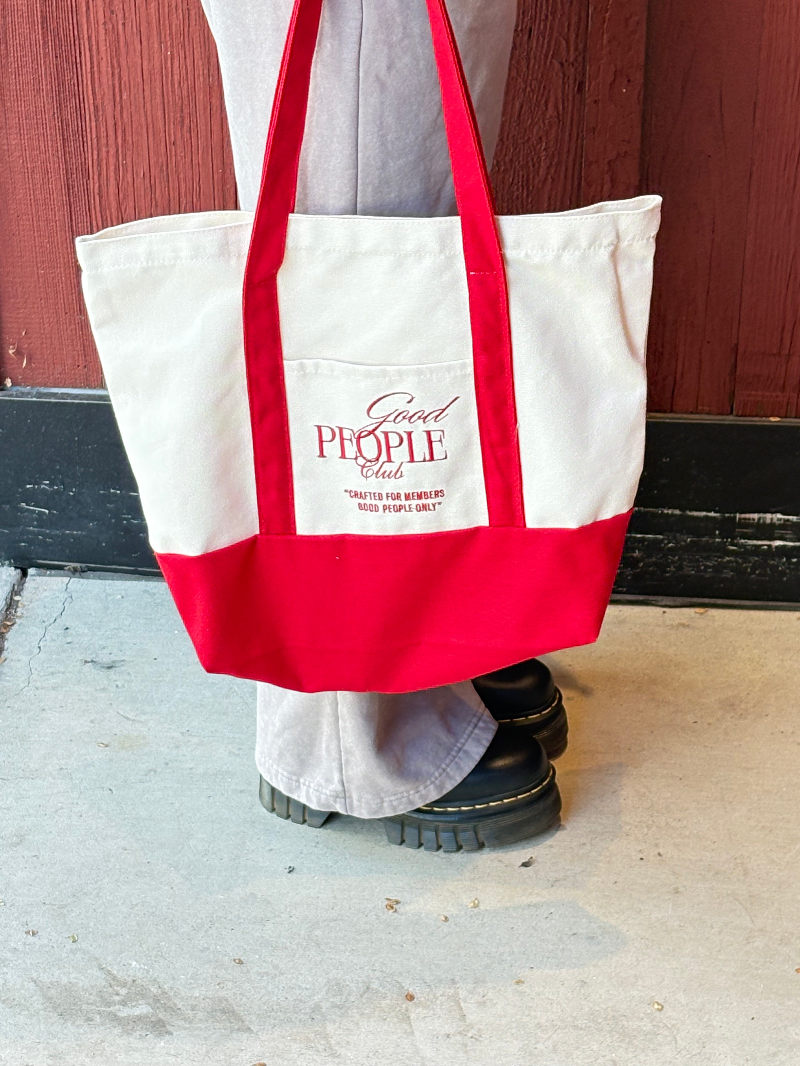 Bold Red Good People Tote
