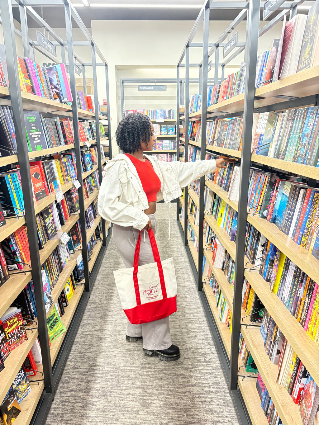Bold Red Good People Tote